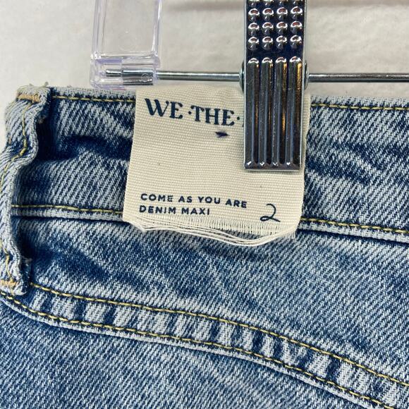 Free People Come As You Are Denim Maxi Skirt Size 2 NWT - Picture 6 of 8